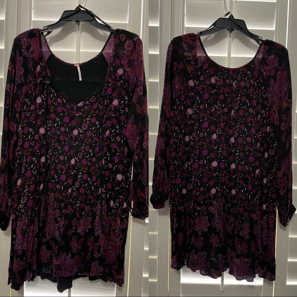 Free People Floral Babydoll Dress Size M